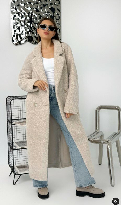 Красивая женская шуба Teddy, бежая