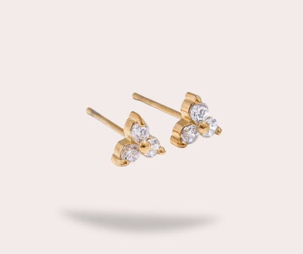 Boucles d'oreilles fleur dorée