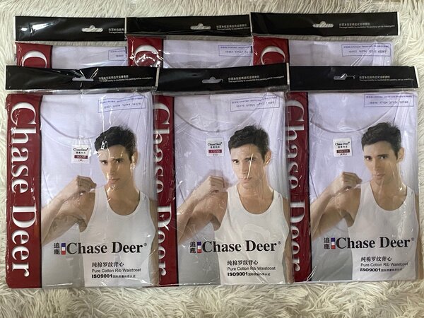 6 Pieces Chase Deer Singlet/Vest - 100% Cotton