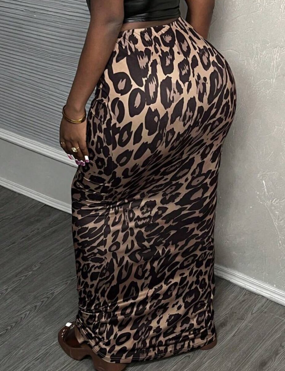 Jupe longue léopard élégante