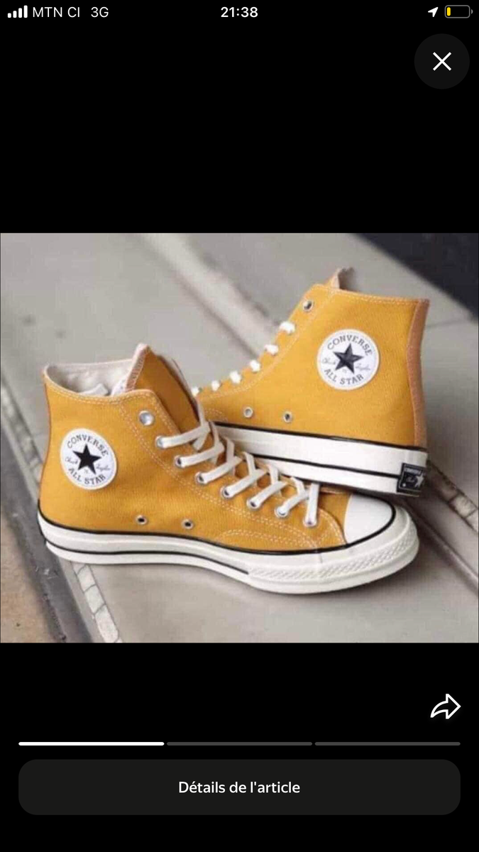 Baskets montantes jaunes tendance