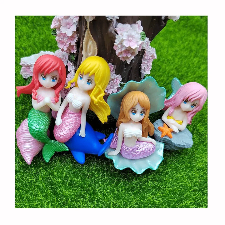 Figurines de sirènes colorées