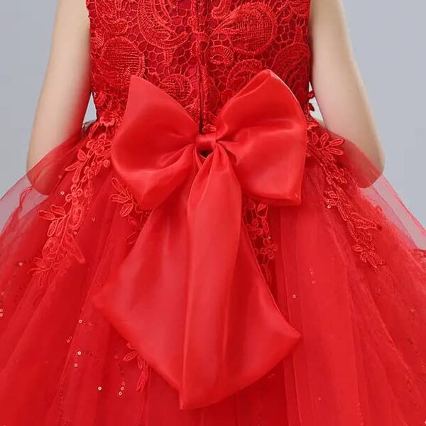 Robe Rouge Éclatante Fille