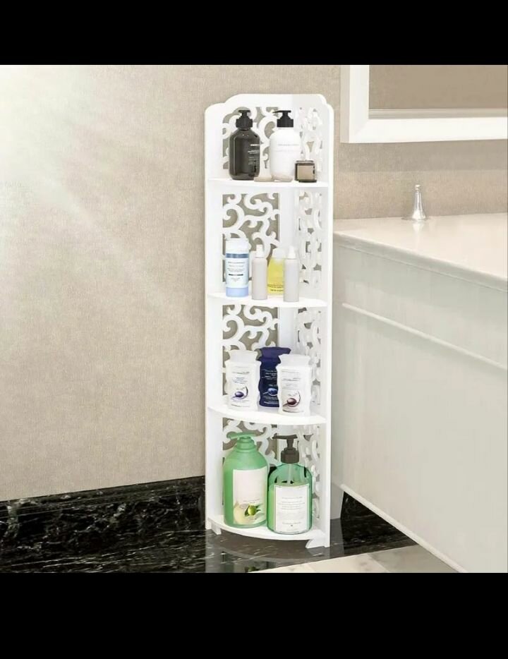 Étagère d'angle blanche