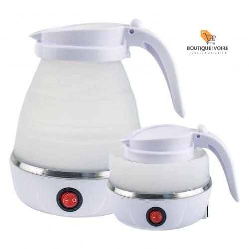 Bouilloire en silicone de qualité alimentaire, elle est entièrement pliable pour un rangement et un voyage faciles. 