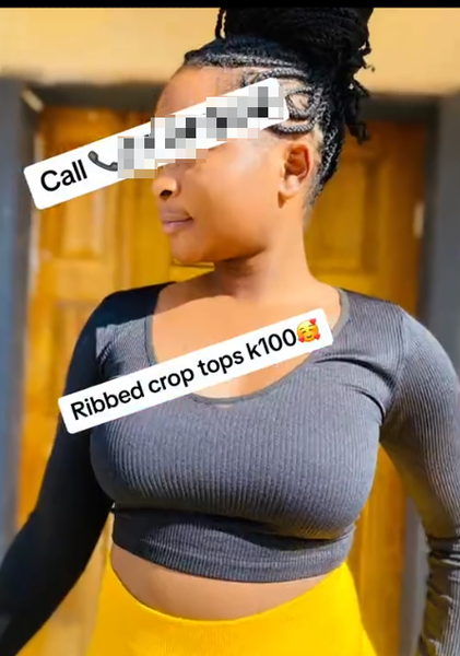 Women's short top with long sleeves