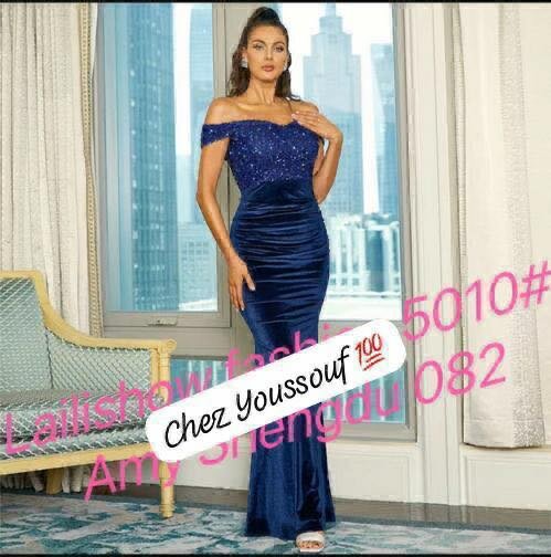 Robe de soirée bleue élégante