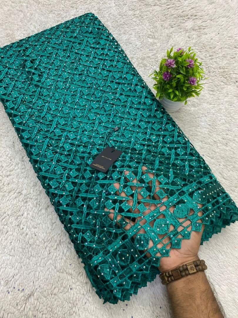 Tissu Dentelle Brodé Élégant