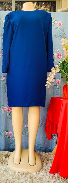 robe manche longue-bleu