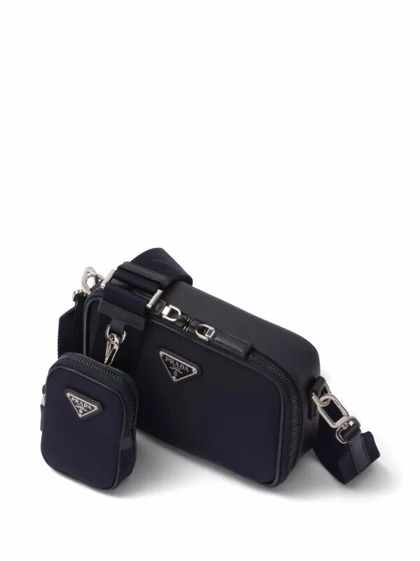 Prada triangle-logo Brique messenger bag