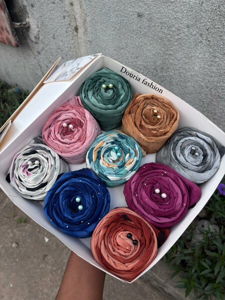 Box hijab mousseline à motif