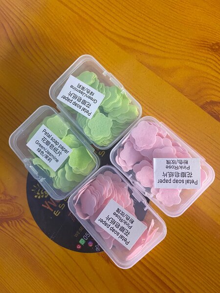 Petal paper saop is used for washing hands