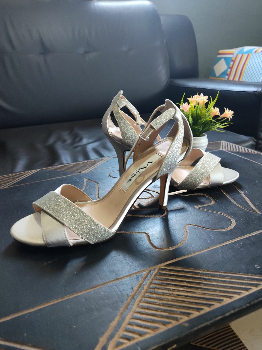 Nina Crystal Satin Sandals