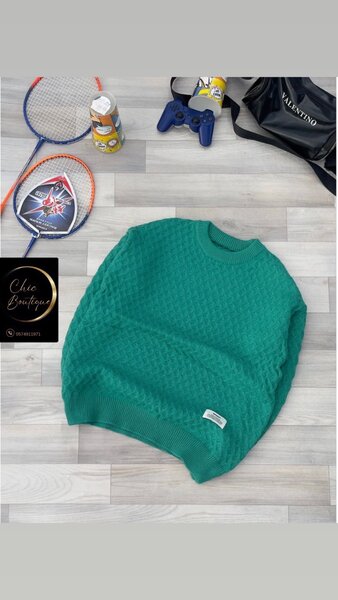 Pull vert texturé pour homme