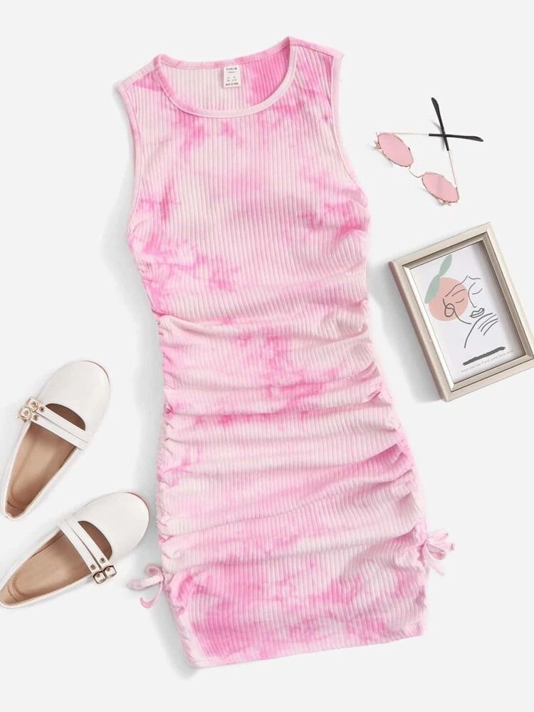 Robe moulante tie-dye femme