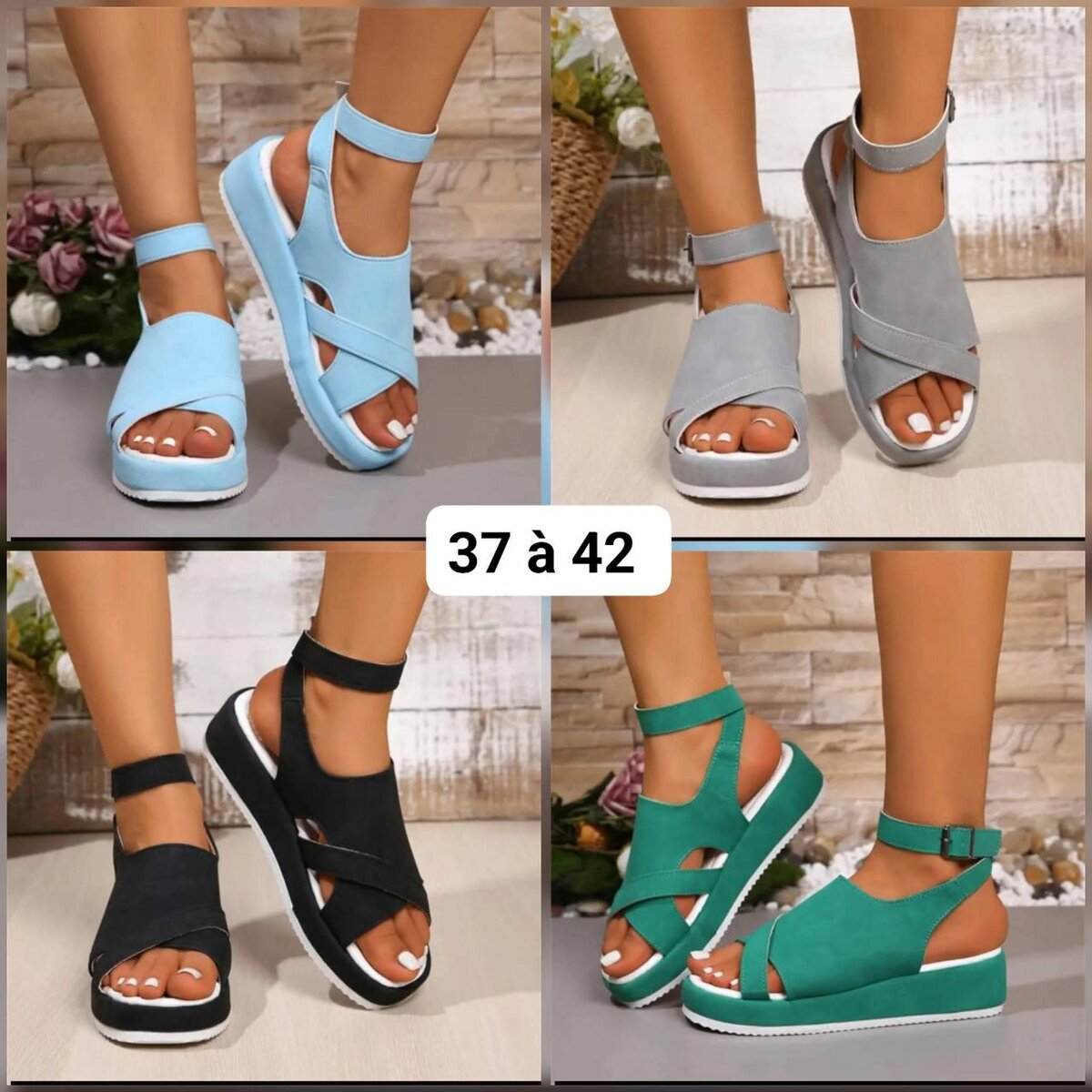 Sandales compensées femme élégantes