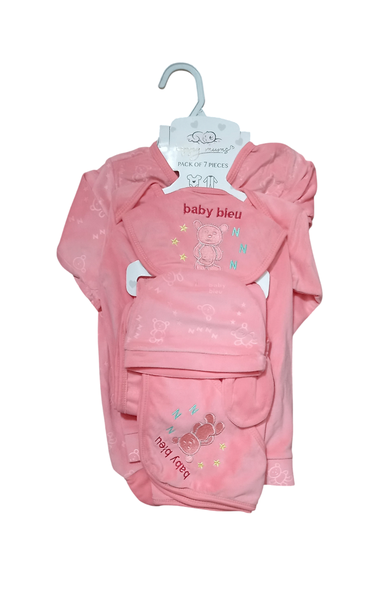 Pack of 7 pcs New born baby Unisex Velvet Starter Set