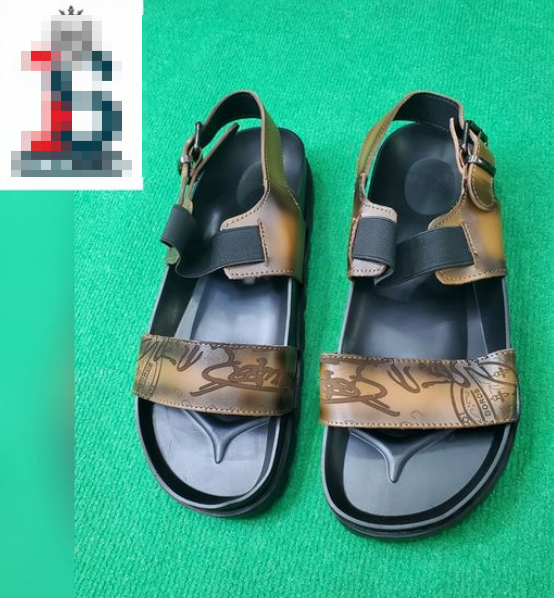 Sandales en cuir marron