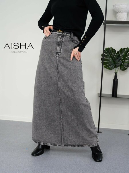 Джинсовая длинная юбка