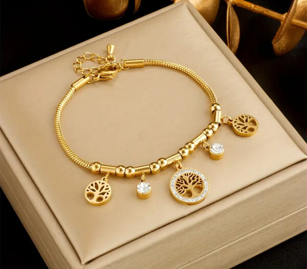 Bracelet Arbre de Vie Doré