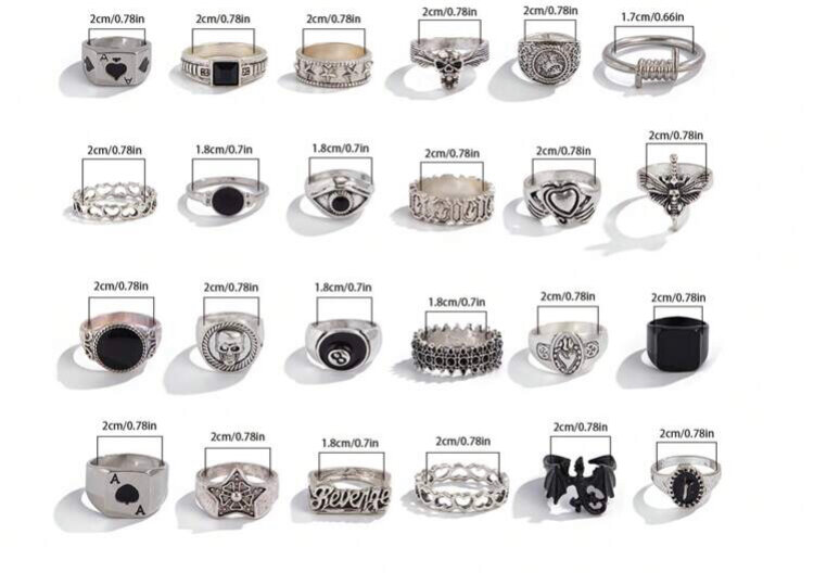 Lot de bagues en argent vintage