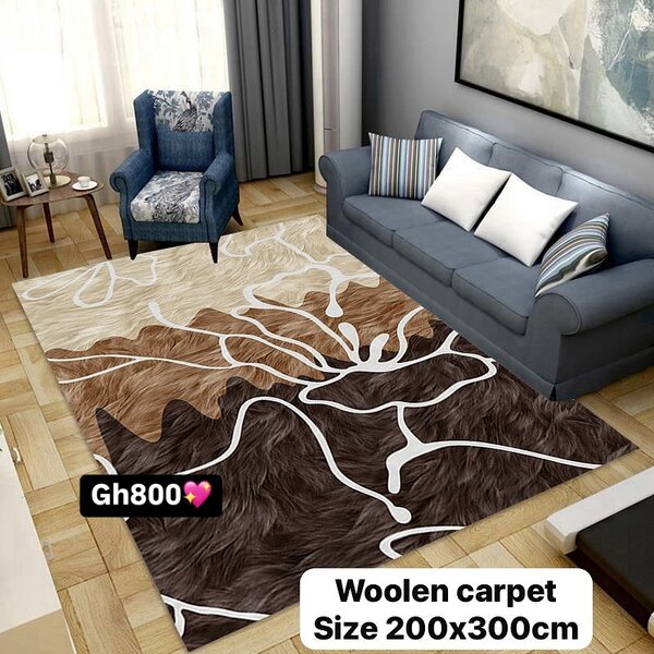 Beautiful and cozy patterned woolen carpet