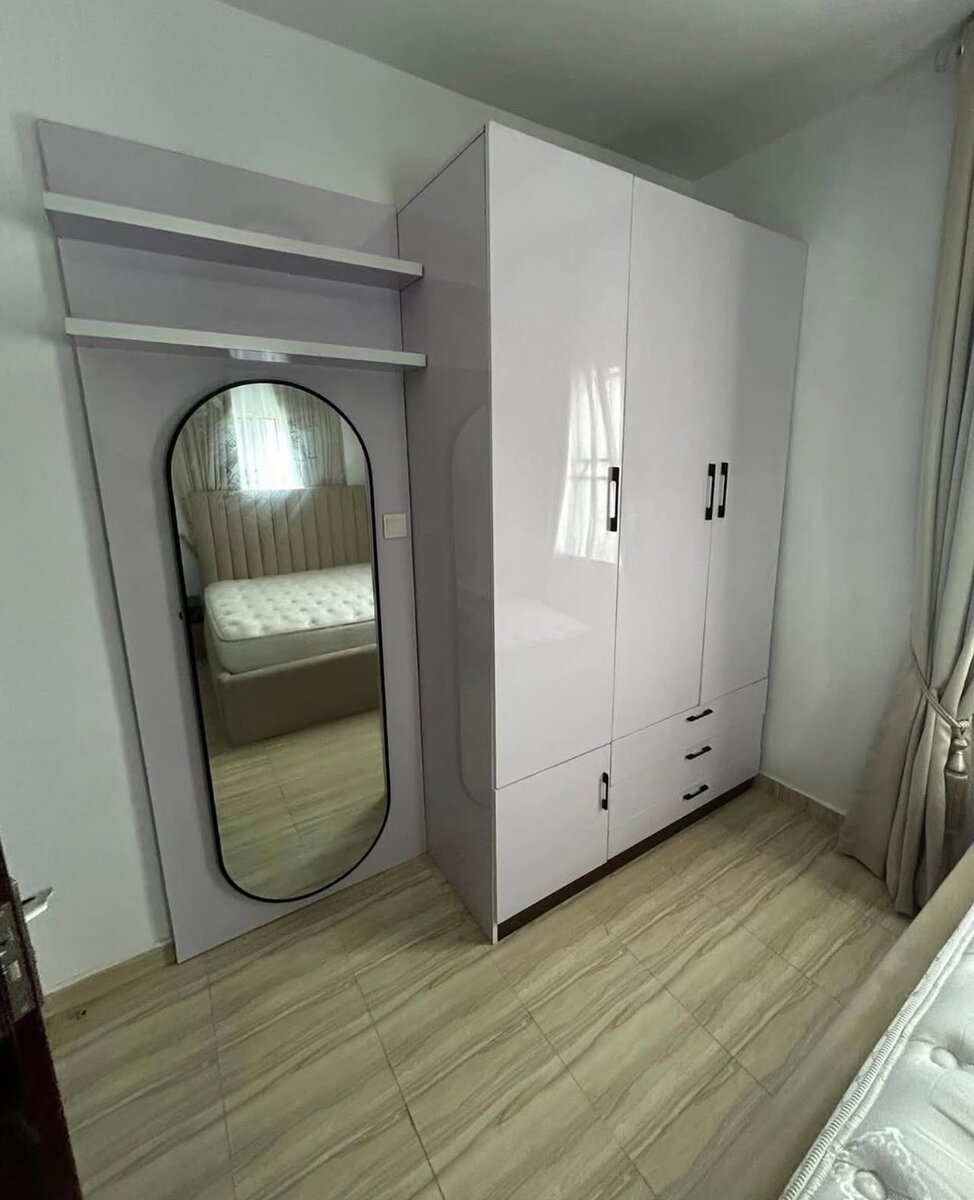 3-in-1 wardrobe with LED full body mirror