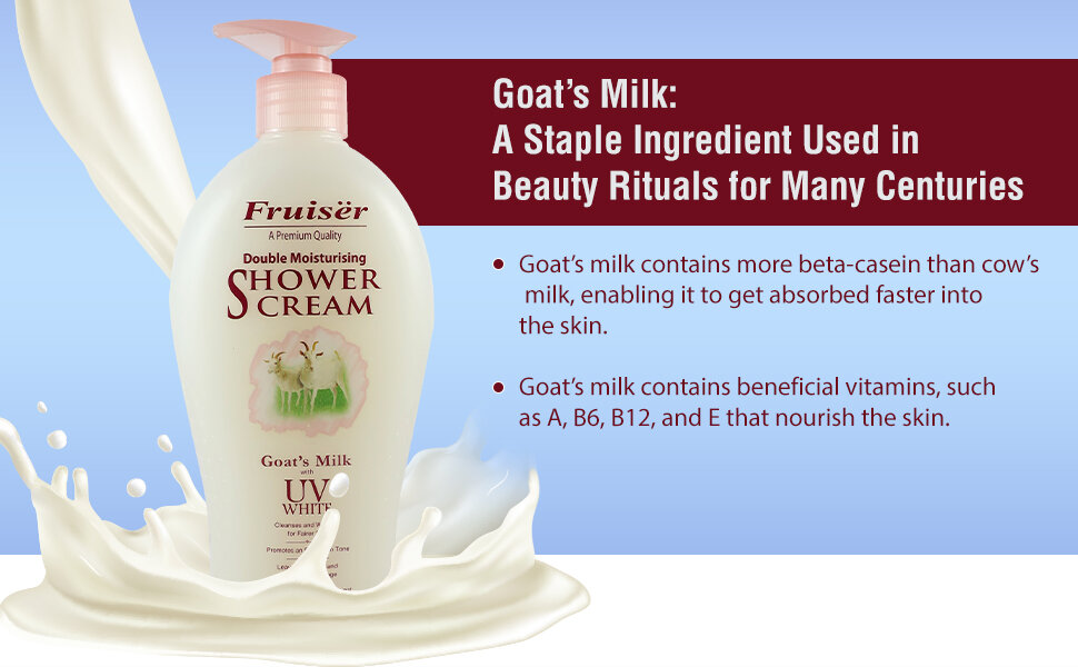 Fruiser shower gel goat milk UV white 1000ml