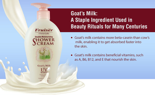 Fruiser shower gel goat milk UV white 1000ml