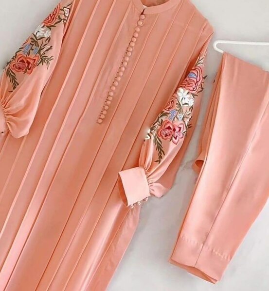 Fancy embroidery lilen 2pcs