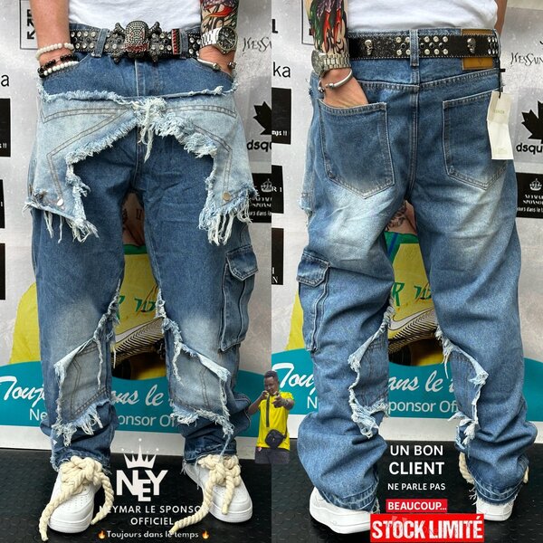 Jeans déchirés tendance homme