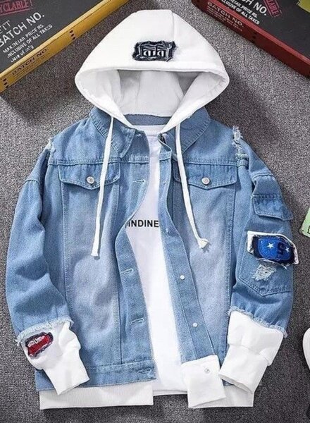 Veste en jean tendance avec capuche
