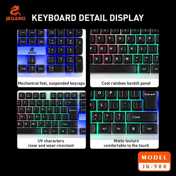 Jeqang Kit Gaming Clavier 4in1