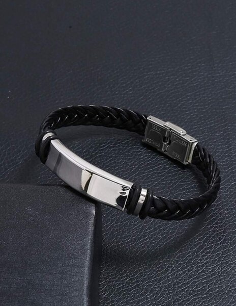 Bracelet en cuir tressé élégant
