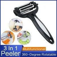 3 in 1 Multi-functional 360 Degree Rotary Potato Peeler Vegetable Cutter Fruit Melon Planer Grater Kitchen Gadget 3 Blades Peele
