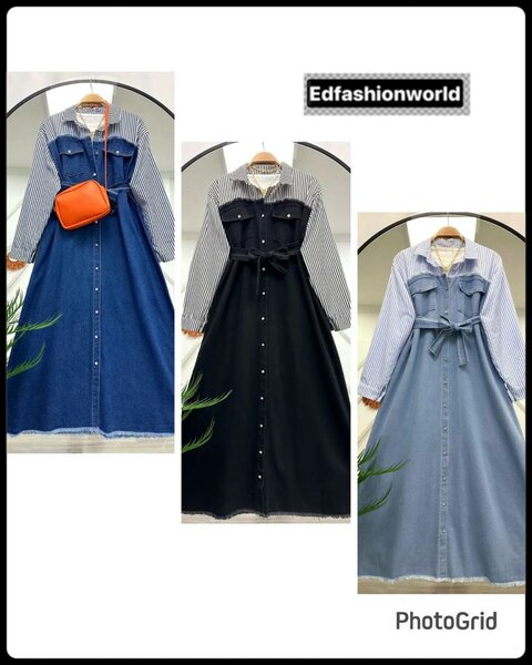 Robe chemise en jean chic