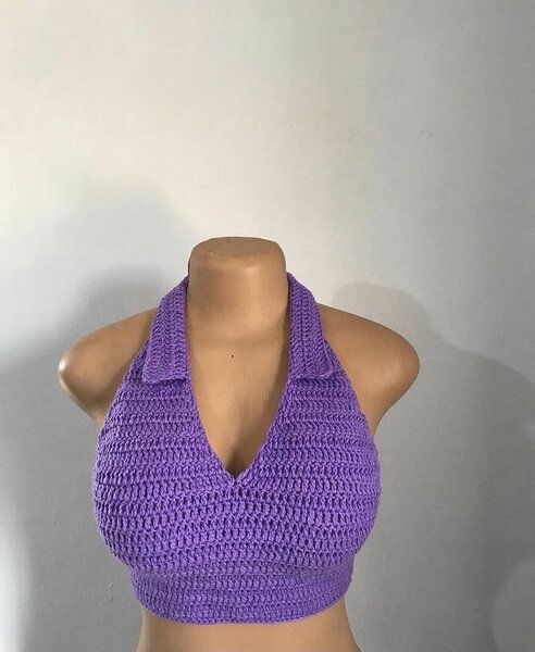 Top en crochet coloré