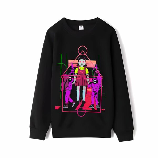 Свитшоты с мерчем "Игра кальмара" светящие в темноте