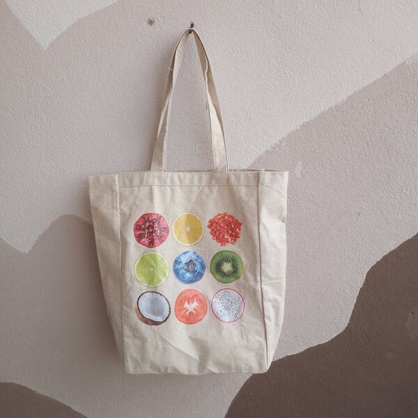 Sac cabas en toile fruits