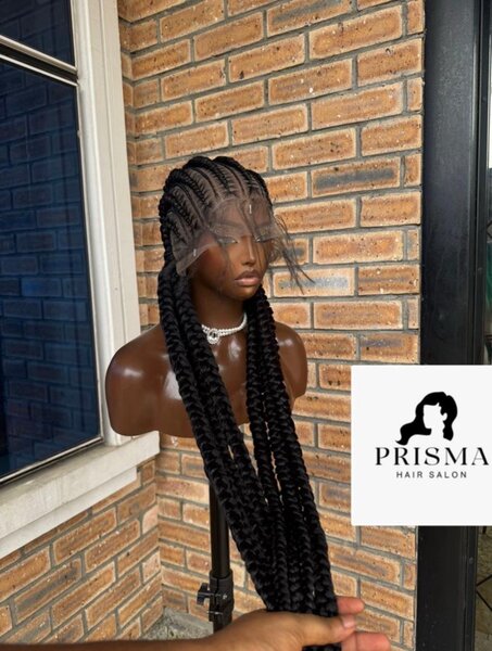 Perruque tressée bouclée