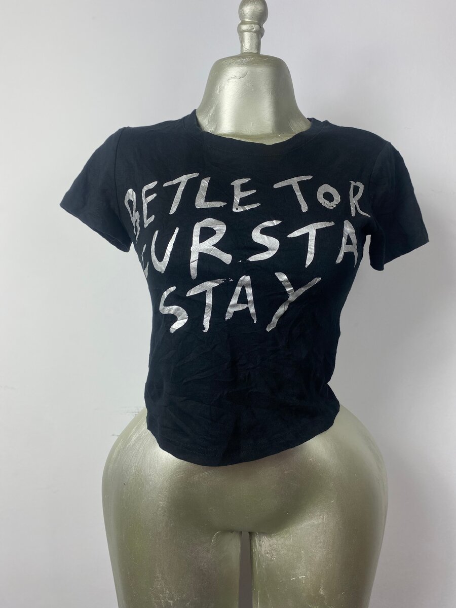 T-shirt noir à texte