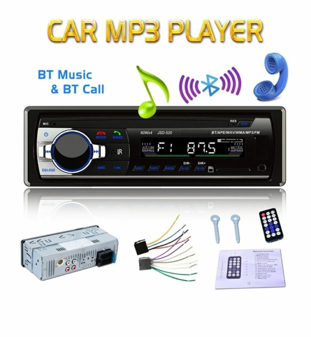 BLUETOOTH CAR RADIO STEREO HEADUNIT PLAYER IN-DASH MP3 /