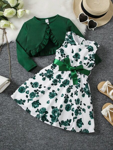 Robe élégante enfant fleurie