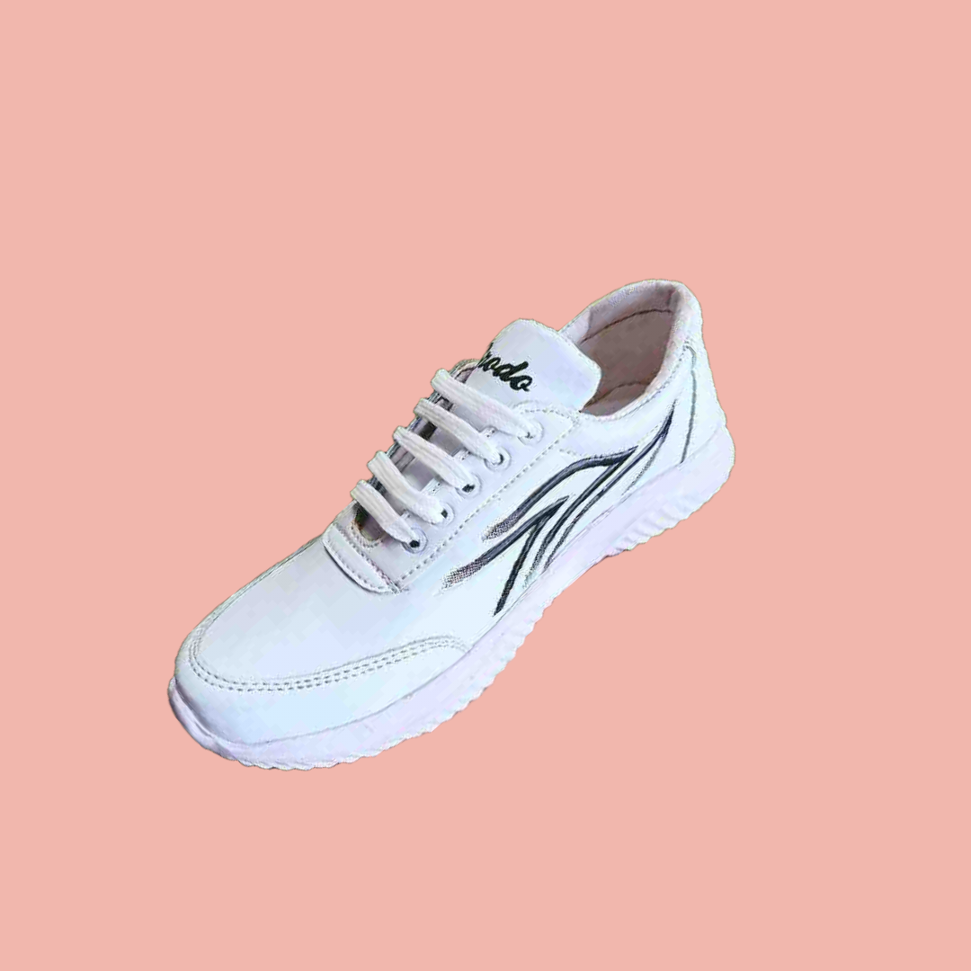 Man's white stylish shoes