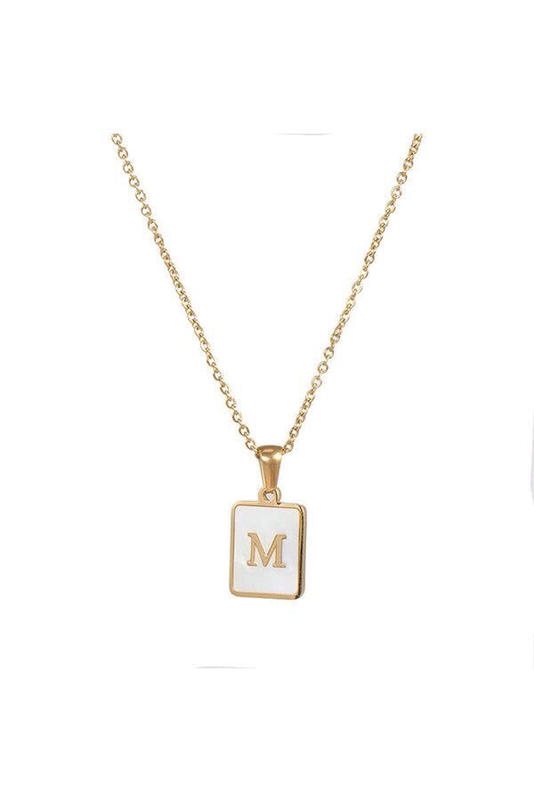 Collier pendentif initiales doré