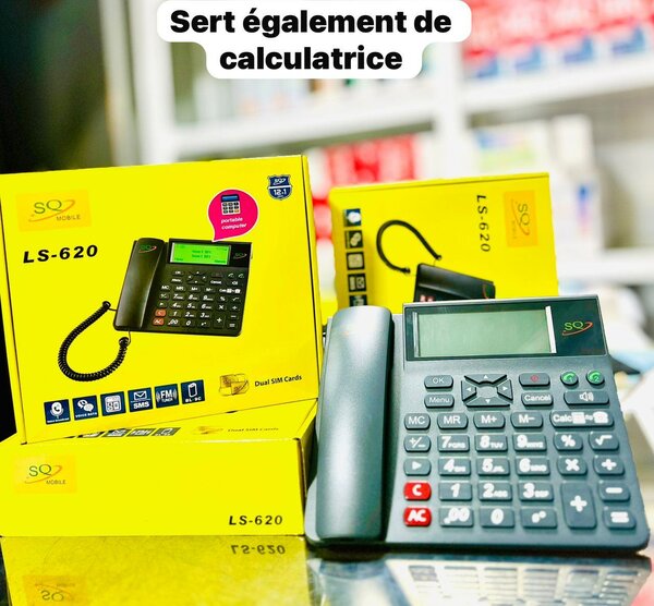 Téléphone fixe avec calculatrice intégrée