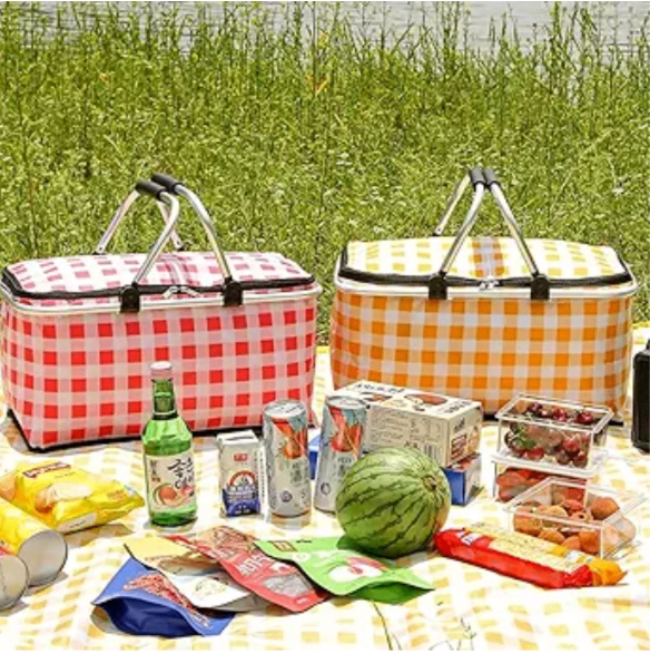 Insulated Picnic Basket Cooler Bag with Leak-Proof Liner