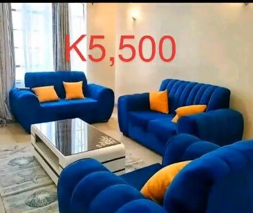 Blue sofa set 3