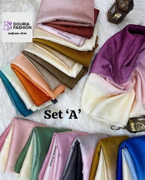 Voile, foulard, hijab Asma satin deux tons