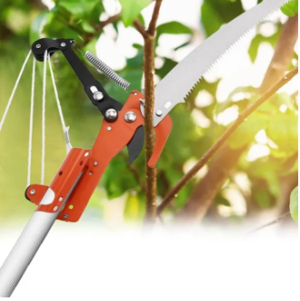 Foot Extendable Tree Pruner/Pole Saw with 3-Sided Blade Tree Scissors Pruning Tool Tall Tree Branch Lopper Without Pole And With Pole